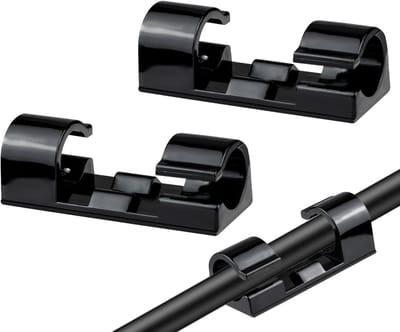50 Stuks Zelfklevende Kabelmanagement Clips voor Organisatie van Kabels, Draadbeheerders voor TV, PC en Laptop in Zwart