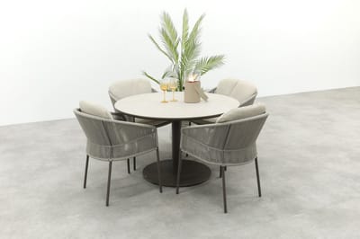 Taste Florence/Rodez ronde 4-persoons tuinset Ø120 cm. - Terre