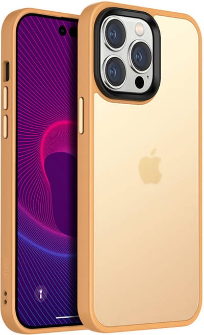 IYUPP Hoesje Geschikt voor iPhone 11 Hoesje - Shockproof Back Cover - Oranje Transparant