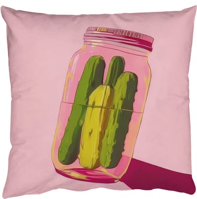 Sierkussens - Kussentjes Woonkamer - 50x50 cm - Augurken - Pot - Schaduw - Roze