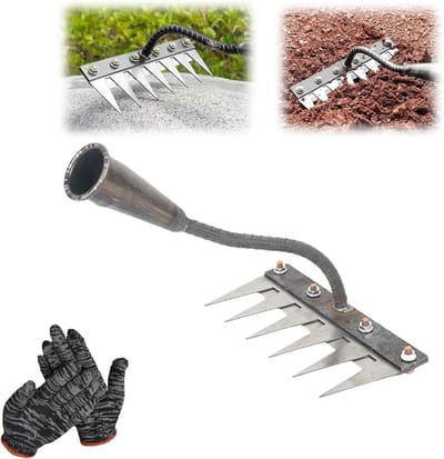 Tuin Houtschraper - Onkruidkrabber Schraper - Onkruid Verwijderen - Versterkt Ijzer - 15 cm - Zwart