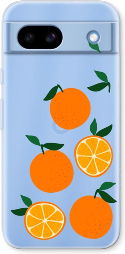 Case Company® - Hoesje geschikt voor Google Pixel 8a hoesje - Will you be my clementine - Soft Cover Telefoonhoesje - Bescherming aan alle Kanten en Schermrand