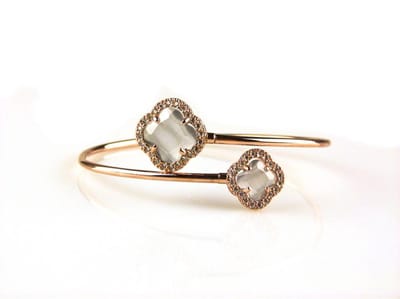 model toi et moi armband in zilver roze verguld grijs