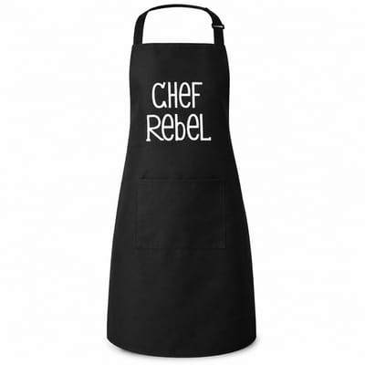 Chef Rebel® - Keukenschort - Zwart - Verstelbaar - Professioneel - Waterafstotend - Chef Rebel Logo
