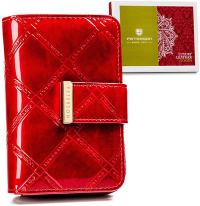 Peterson PTN 54033-PLT - Dames Portemonnee - Echt Leer - Rood - RFID Bescherming