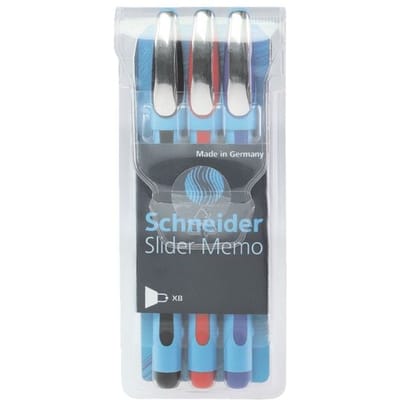 Schneider balpen - Slider Memo - penpunt XB 1,4mm - 3 stuks - S-150293
