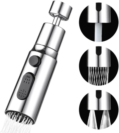 Dailygoody - Sproeikop voor keukenkraan - 360° draaibaar - 3 standen - Vervangende bubbelkop - Beluchter - Keukenaccessoires - Geschikt voor M22-kranen
