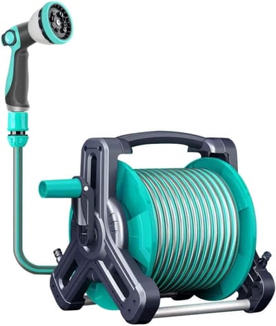 Slanghaspel Kar - Waterhaspel - Tuinonderhoud - Draagbaar en Wandmontage - 25m Slang - A