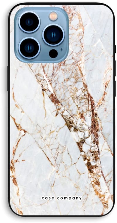 Case Company® - Hoesje geschikt voor iPhone 13 Pro Max hoesje - Goud marmer - Biologisch Afbreekbaar Telefoonhoesje - Bescherming alle Kanten en Schermrand