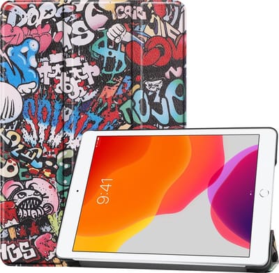 Hoesje - Geschikt voor Apple iPad 7 (2019) - 10.2 inch - 7e Generatie - Dun & Stevig - Hardcover Book Case - Trifold Bookcase Hoes - Hard Cover - Tablethoes - Graffity