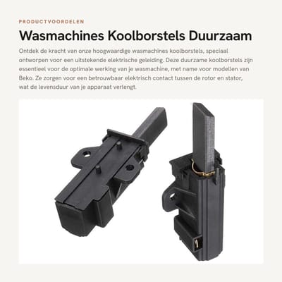 Dailygoods - Wasmachines Koolborstels - Duurzaam - Hoogwaardige materialen - Uitstekende geleiding - Geschikt voor Beko - 2 stuks