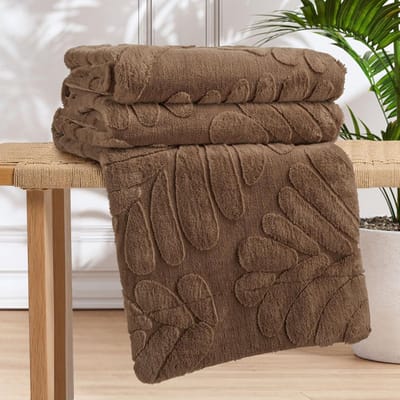 Zachte Fluwelen Plaid - Dikke & Warme Flanellen Deken met Bladpatroon voor Bank en Bed (200x230 cm)
