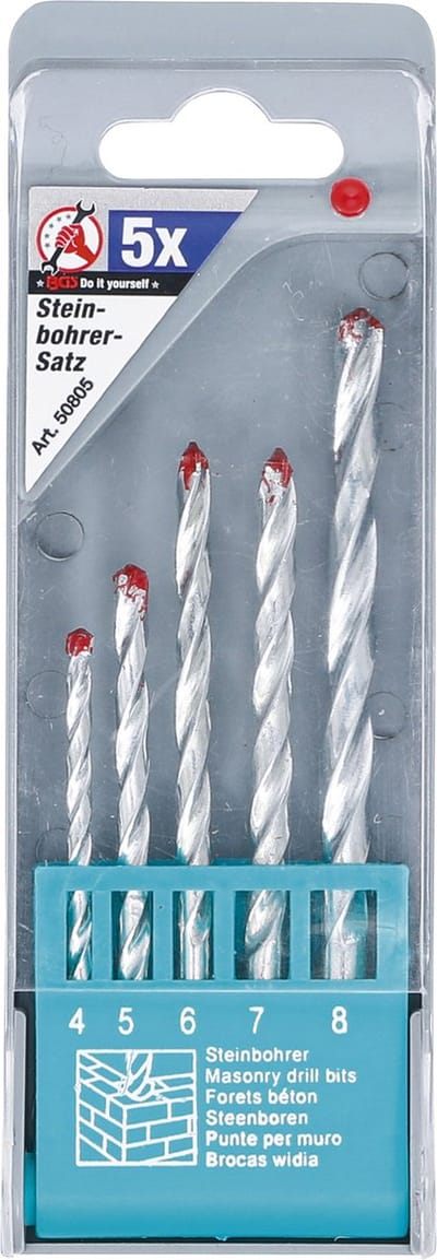 Steenboren set - 4mm - 8mm - 5 delig - BGS50805