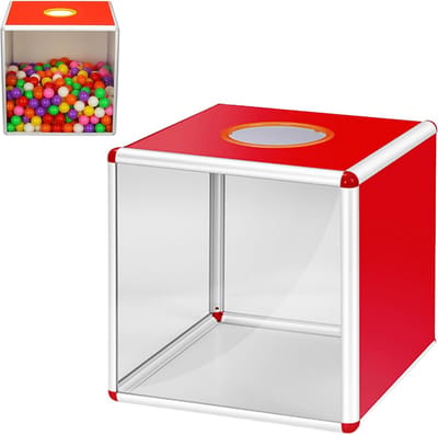 Transparante Box - Loterij Box - Evenementen Organiseren - Eerlijke Trekkingen - 25 x 25 cm - Transparant