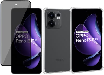 ChiGuard Hoesje & Privacy Screenprotector geschikt voor OPPO Reno 13 F / FS – Privé - Gehard Glas Cover