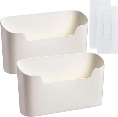 Keukenkastdeur-organizer, 2 stuks wandopslag, witte keukenkastdeur, opbergdoos met stickers, zelfklevende kastdeur, organizer voor keukenkasten, badkamer en koelkast