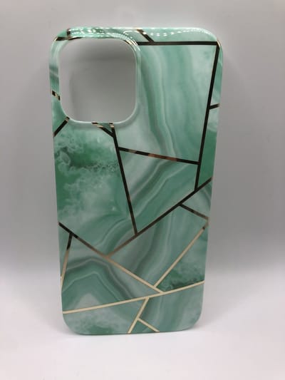Marmer Siliconen Back Cover Hoesje - Geschikt voor iPhone 13 Pro Max - Siliconen/TPU hoesjes - Mint Groen