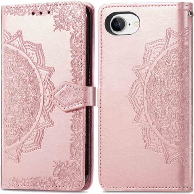 imoshion Hoesje - Geschikt voor Apple iPhone 17e / 16e - Mandala Bookcase - Rosé Goud
