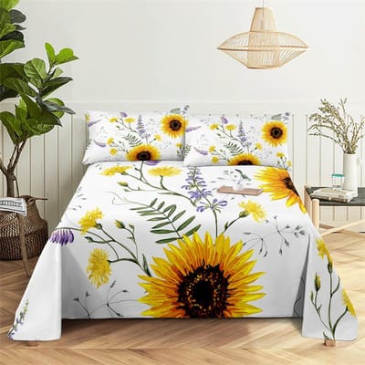 Groen Blad Hoeslakenset Beddengoedset Bed Laken Blad Jongen Meisje Hoeslaken Beddengoed King Bedlakens en Kussenslopen 150X230cm(2Pcs)