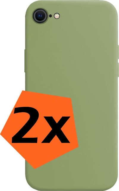 Hoes - 2 Stuks - Geschikt voor Apple iPhone SE (2022) - Sterk & Shockproof - Case Siliconen - Back Cover - Telefoon Hoes - Groen
