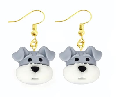 Akyol - Honden oorbellen- grijs - honden oorhangers -Cadeau - sieraad - hond - dieren oorbellen - dieren - Sieraad - oorbel - oorhangers – cadeau-carnaval - gift