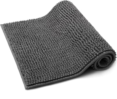 Unyqoos ® Antracietkleurige Chenille Badmat met Antislip en Hoog Absorberend Vermogen voor Badkamercomfort