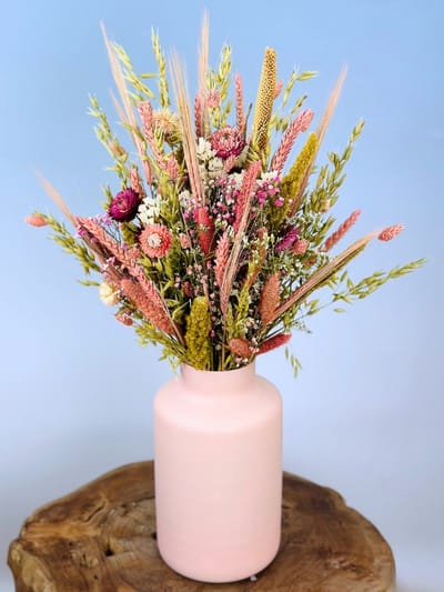 Droogbloemen boeket 'Natural Pink' | 50cm | Pastelachtig Droogboeket | Perfect Cadeau