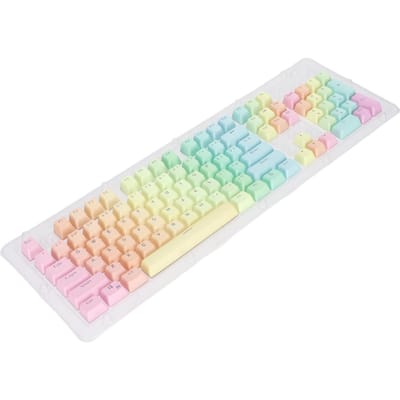 Capuchons de touches de clavier personnalisés, translucides, sans décoloration, dégradé de couleur, Design ergonomique, mat, 104 pièces white