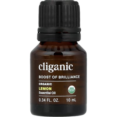 Cliganic, huile essentielle 100 % pure, huile de citron, 0,33 fl oz (10 ml)