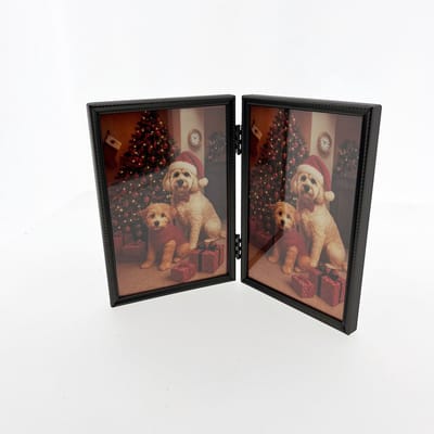 AL - Mat Zilver - 2-luik Fotolijst - Parel - 10 x 15 cm