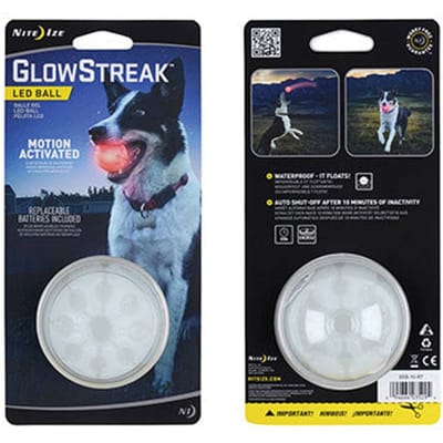 Nite ize glowstreak dog led ball red