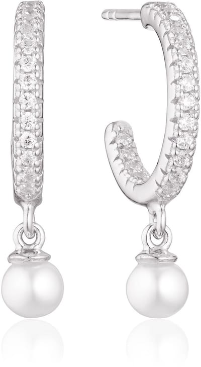 SIF JAKOBS JEWELLERY ELLERA PERLA MEDIO EARRINGS SJ-E12280-CZ-SS