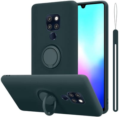 Cadorabo Hoesje geschikt voor Huawei MATE 20 in LIQUID GROEN - Beschermhoes van flexibel TPU silicone Case Cover met ring