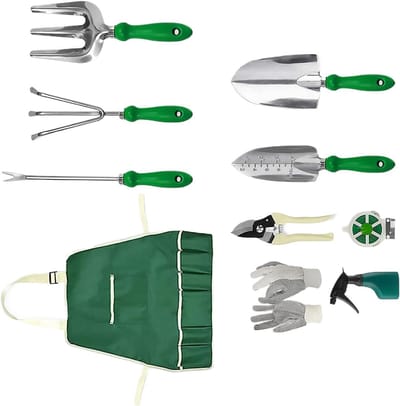 Tuingereedschap Set - Tuinbenodigdheden Set - Buiten Tuinieren - 11 Delig Inclusief Tas - 32 x 20 x 10 cm