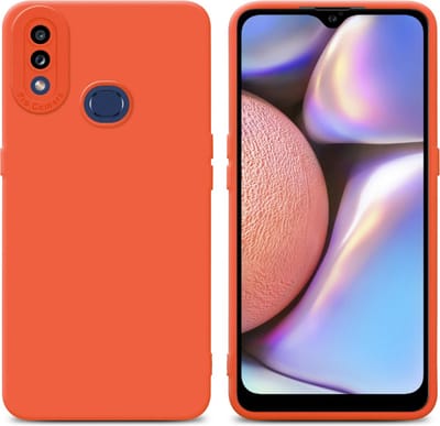 Cadorabo Hoesje geschikt voor Samsung Galaxy A10s / M01s in FLUID ORANJE - Beschermhoes gemaakt van flexibel TPU silicone Cover Fluid Case