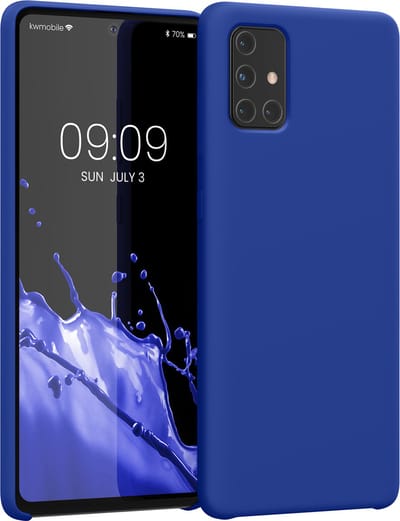 kwmobile telefoonhoesje geschikt voor Samsung Galaxy A71 - Hoesje met siliconen coating - Smartphone case in Baltisch blauw