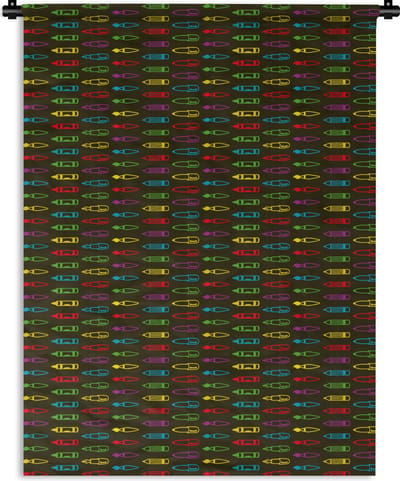 Wandkleed - Wanddoek - Potloden - Patronen - Stift - Regenboog - 150x200 cm - Wandtapijt