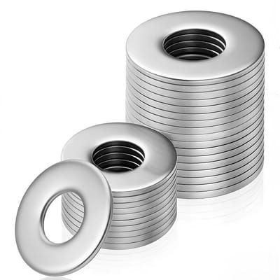 M6 x 18 x 1,5 mm, carrosserieringen, 304, sluitringen, roestvrij staal, sluitringen voor schroeven, moeren, schroefdraadstang, platte washers, 80 stuks