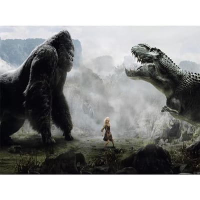 Handgemaakte diamant borduurwerk schilderij borduurpakketten muur mozaïek Gorilla Vs dinosaurussen Home Decor 20X30CM gray