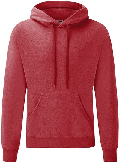 Sweatshirt Fruit Of The Loom Klassieke Rojo Jaspeado met capuchon voor volwassenen - S