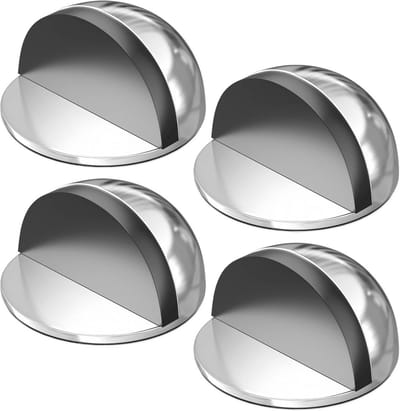 Deurstoppers voor Harde Vloeren - 4 Stuks Zelfklevend met Rubber Buffers en Roestvrij Staal