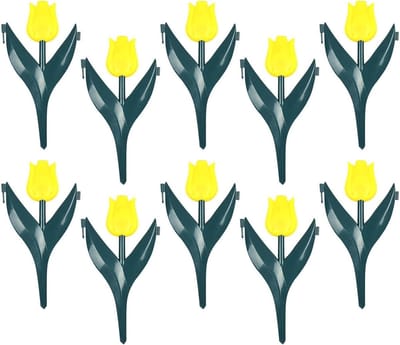 Bloembedrand Set - Tuinafscheiding Bloemvormig - Tuin Decoratie - Flexibele Flens - 10 Delig - Geel