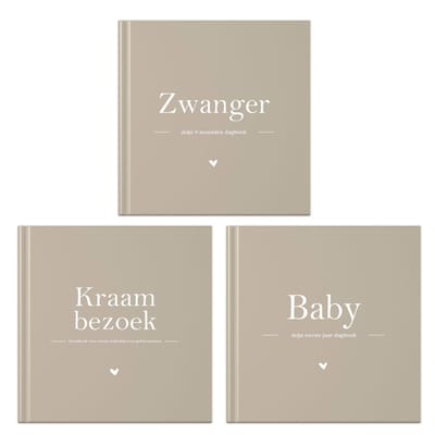 Fyllbooks Invulboeken voordeelset 'Zwanger' - Taupe
