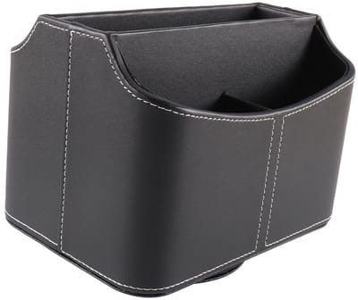 Dailygoods- Bureau-Organizerbox 360 Graden Draaibaar - Multifunctionele Opbergbox - Duurzaam Waterbestendig PU-Leer - Compact Ontwerp - Fluwelen Voering - Opbergdoos