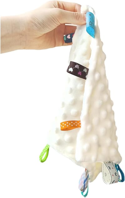Zachte Pluche Dierentekening Veiligheidsdeken voor Jongens en Meisjes, Perfecte Cadeaus voor Verjaardag en Babyshower (Hert + Label)