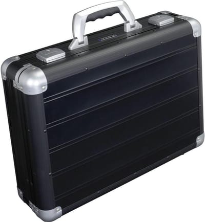 Laptoptas Attache - Documentenkoffer Koffer - Zakelijke Transporteren - Aluminium Behuizing - 45.5 x 33.5 x 13.5 cm - Zwart Mat