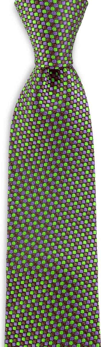 We Love Ties - Stropdassen - Stropdas Slick Rick - bruin / paars / groen