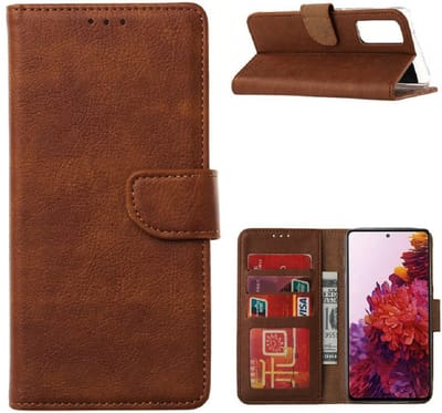 LuxeBass Hoesje geschikt voor Samsung Galaxy S21 Hoesje Book Case Bruin - telefoonhoes - gsm hoes - telefoonhoesjes