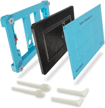 Betegelbare Drukplaat - Bedieningsplaat WC - Moderne Badkamer - Eenvoudige Montage - 27x18x4 cm - Blauw Zwart