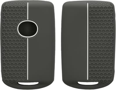 kwmobile autosleutel hoesje geschikt voor Mazda 3-Knoppen CX30 CX50 CX60 CX90 MX-30 hoes - Siliconen autosleutel behuizing - Auto sleutel case met honingraat - Sleuteletui in grijs / wit